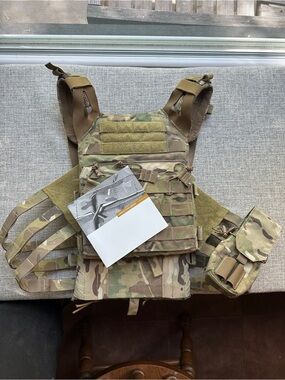 Multicam Tactical Plate Carrier Chest Rig - Olive/Brown